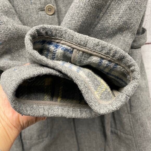 Abercrombie & Fitch gray wool blend jacket trench coat size L - Picture 8 of 13